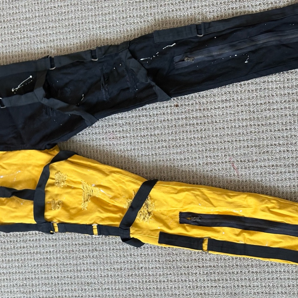 Black and Yellow Zippered Pants